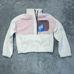 Columbia Women's XS Activewear Sweatshirt Chalk Pink Polyester e0571